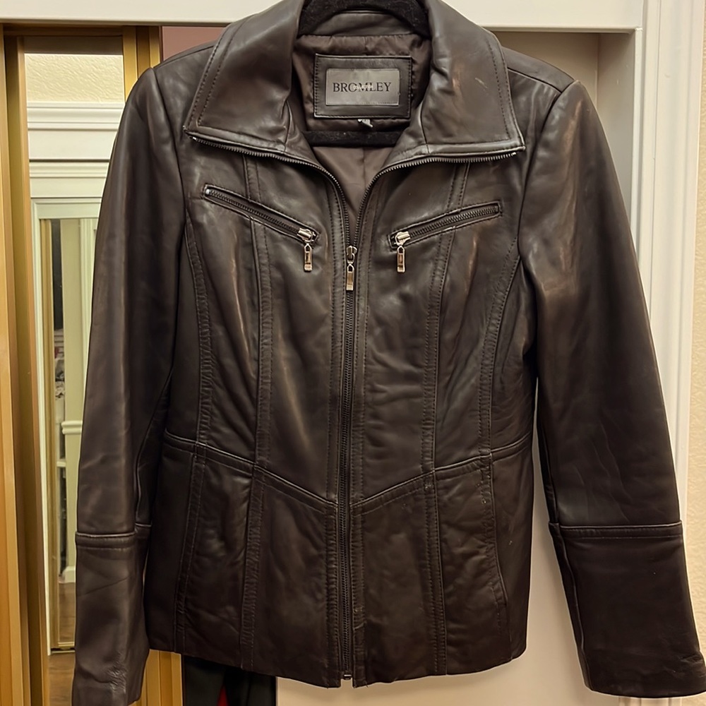 Bromley leather distressed jacket